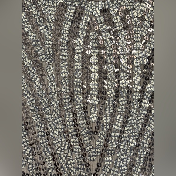 women’s Michael Kors beige w/gold sequin tank top - sz M - Picture 3 of 5